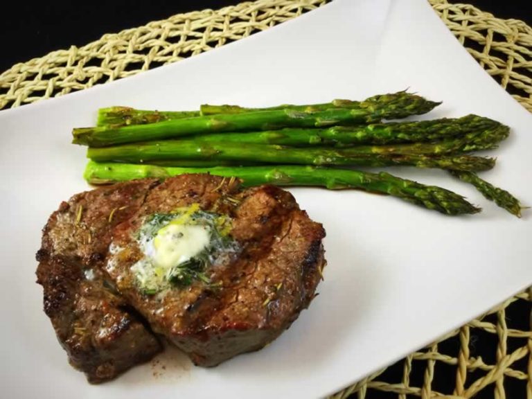 Grilled Steak with Rosemary Lemon Butter