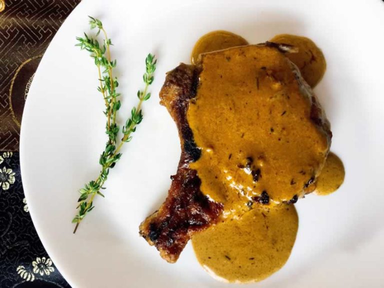 Pork Chops with Lemon Thyme Cream Sauce