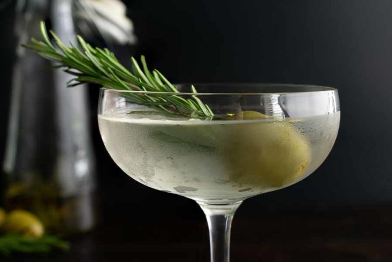 Smoked Rosemary Oil Dirty Martini