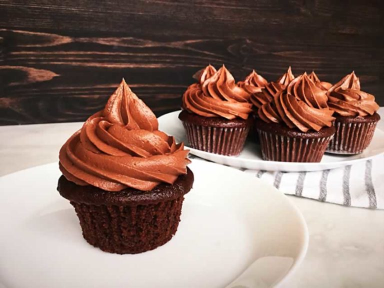 Greek Yogurt Chocolate Fudge Cupcakes