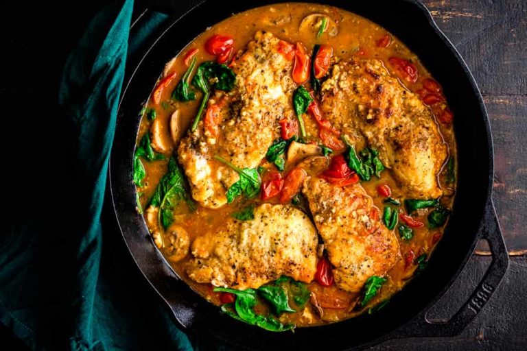 Italian Skillet Chicken with Tomatoes and Mushrooms