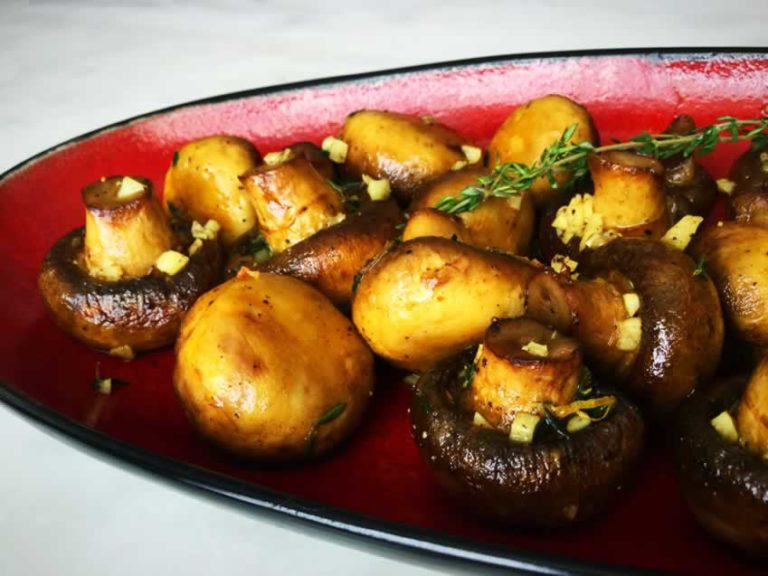 Roasted Mushrooms in a Browned Butter, Garlic and Thyme Sauce