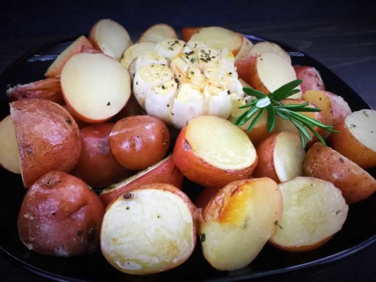 Rosemary Potatoes with Roasted Heads of Garlic