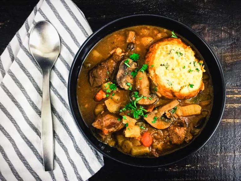 Guinness Beef Stew with Cheddar Herb Dumplings