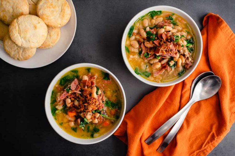 Ham Bone Soup with Great Northern Beans and Kale