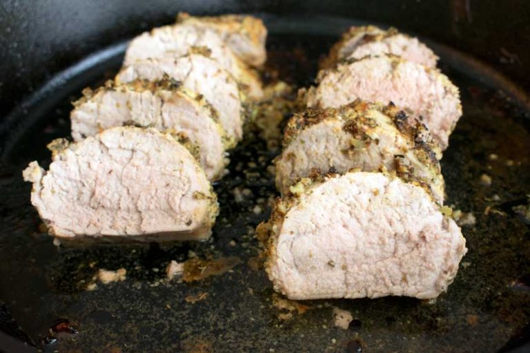 Oven Roasted Pork Tenderloin with Mustard, Garlic and Herbs