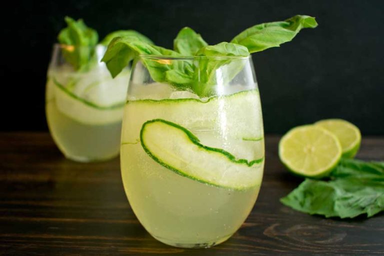 Cucumber Basil Gin and Tonic