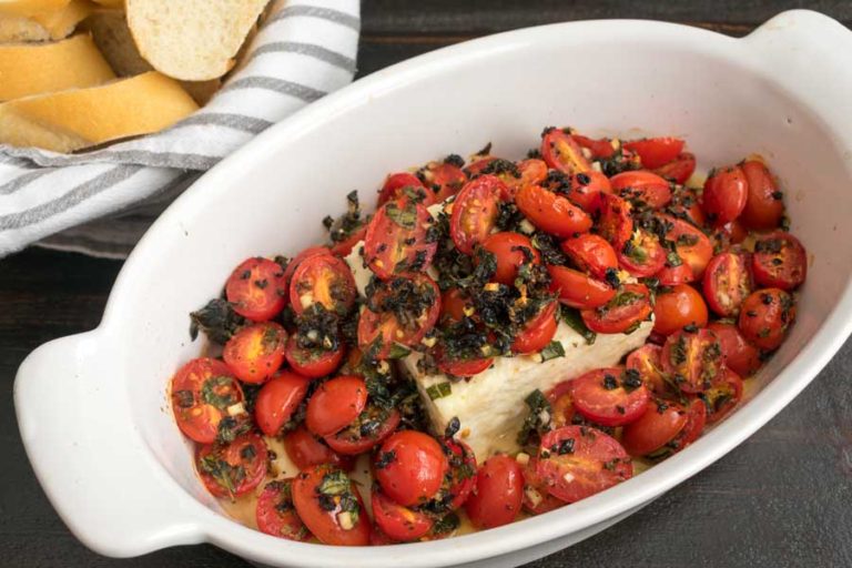 Baked Feta with Cherry Tomatoes and Fresh Herbs