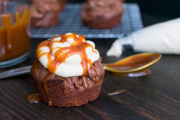 Baby Chai Caramel Fudgey Brownie Cakes