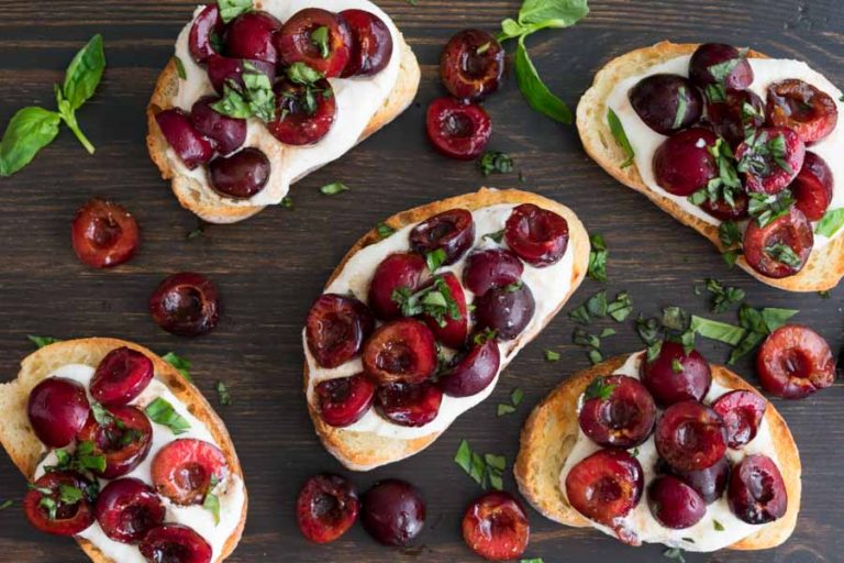 Whipped Ricotta Toast with Balsamic Cherries