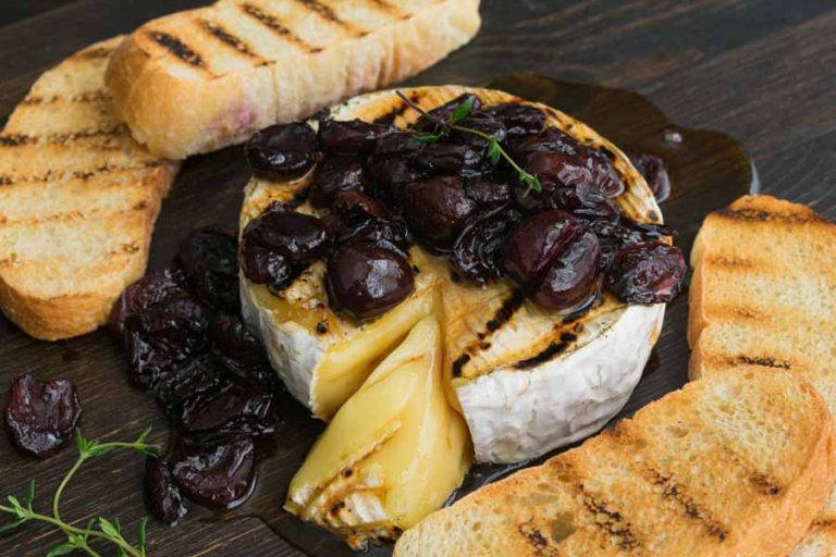 Honey Thyme and Sweet Cherry Grilled Brie