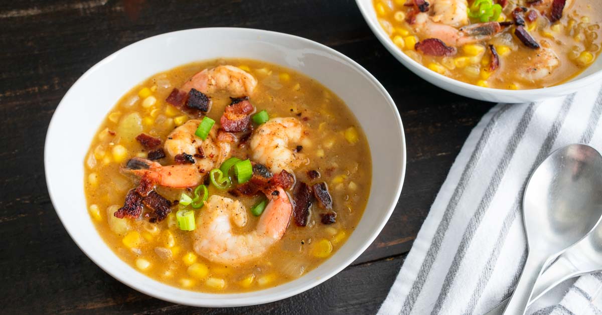 Sweet Corn, Peppered Bacon and Shrimp Chowder - Recipe Review by The ...