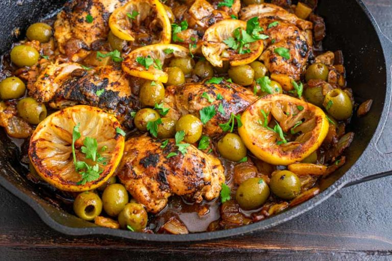 One Pan Moroccan Lemon Olive Chicken