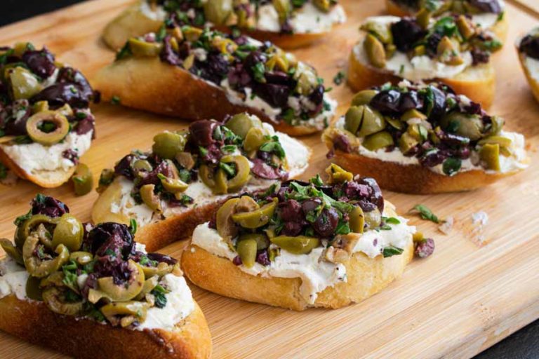 Herbed Olive Tapenade With Goat Cheese Bruschetta