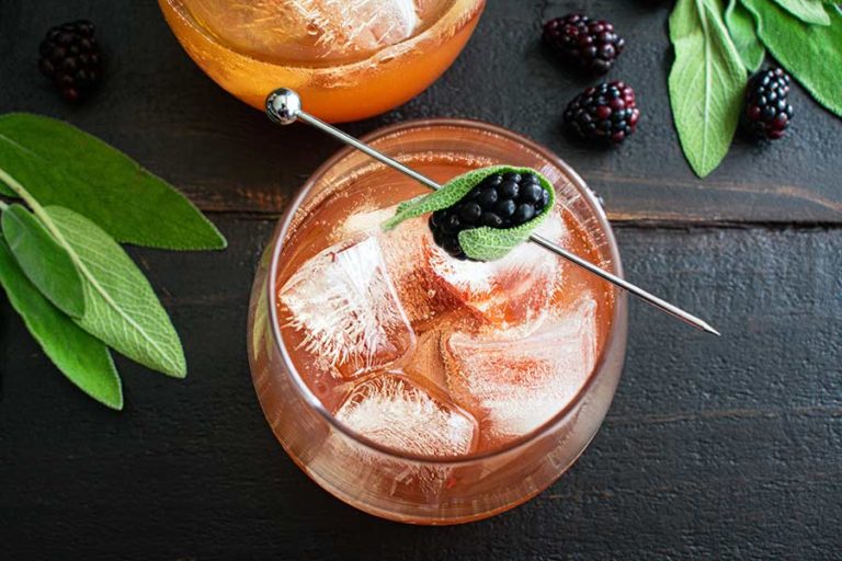 Sparkling Blackberry Tea Cocktail