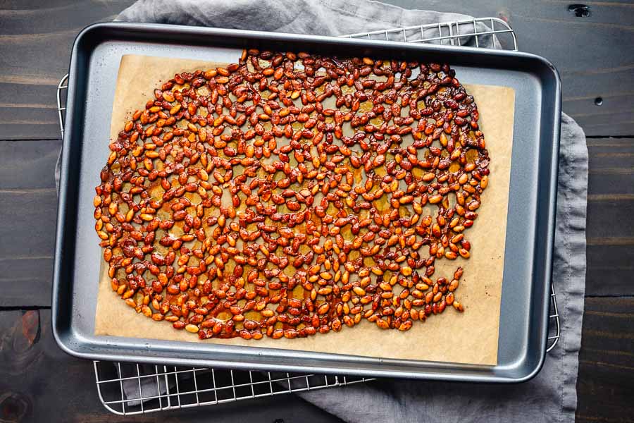 Smoky Honey Pepita Clusters before breaking apart