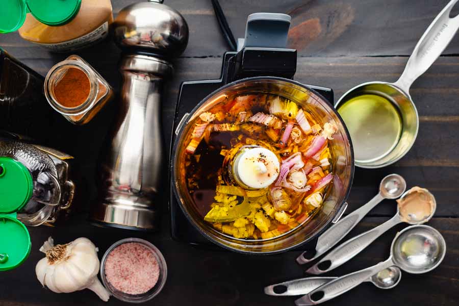 Making Cinnamon Shallot Vinaigrette in my mini-prep