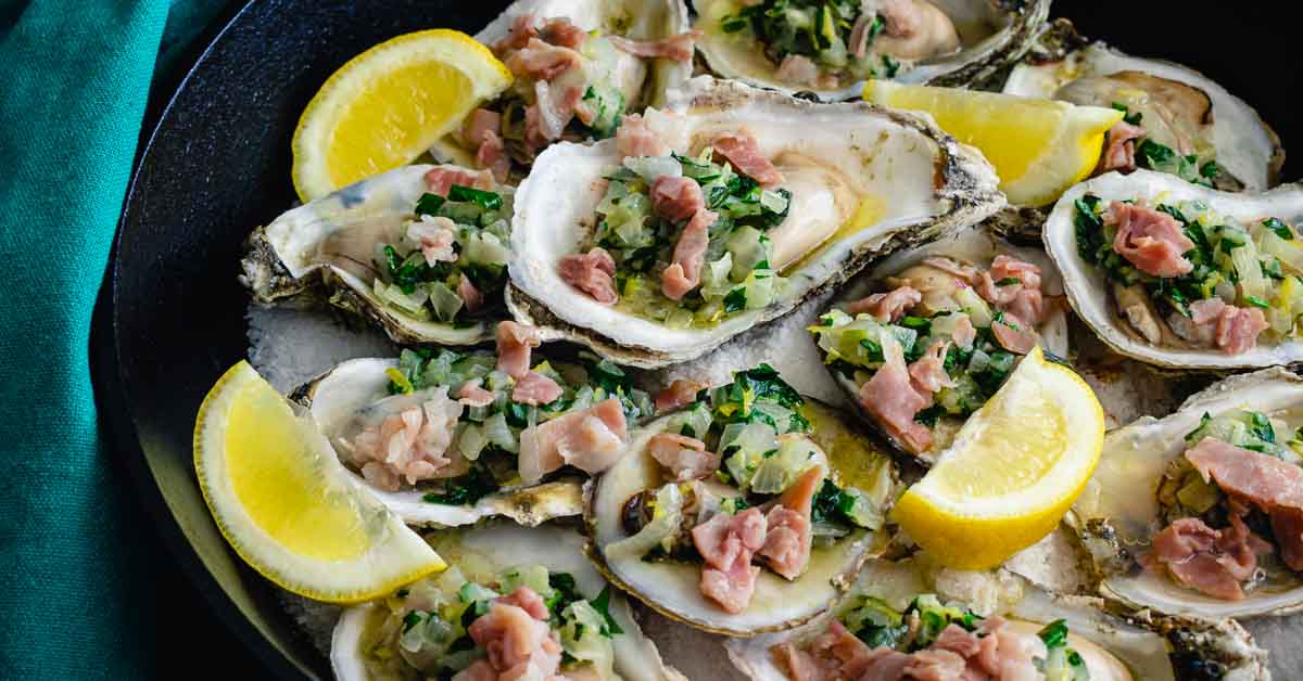 Herb Butter Oysters with Prosciutto - Recipe Review by The Hungry Pinner