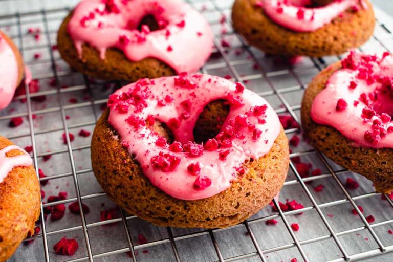 Raspberry Baked Donuts with a Raspberry Glaze