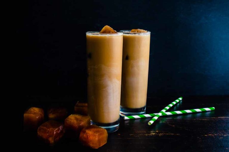 Iced Irish Coffee with Coffee Ice Cubes