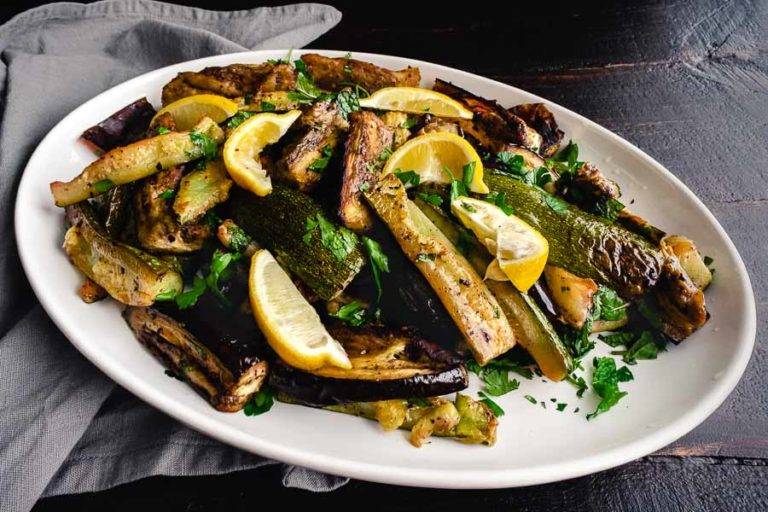 Roasted Aubergine and Courgette with Sumac and Herbs