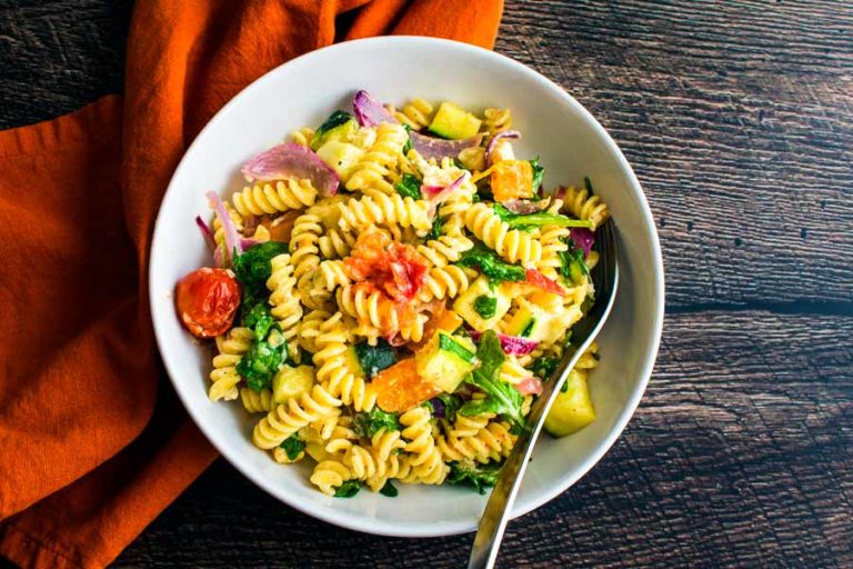 Roasted Veggie Pasta with Feta