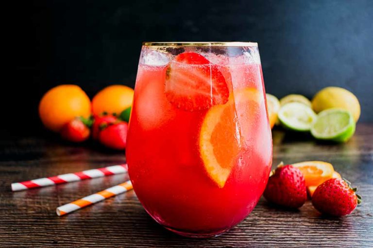 Strawberry Blood Orange Rum Punch