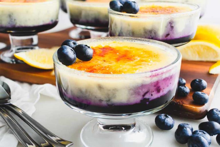 No-Bake Blueberry Orange Creme Brulee