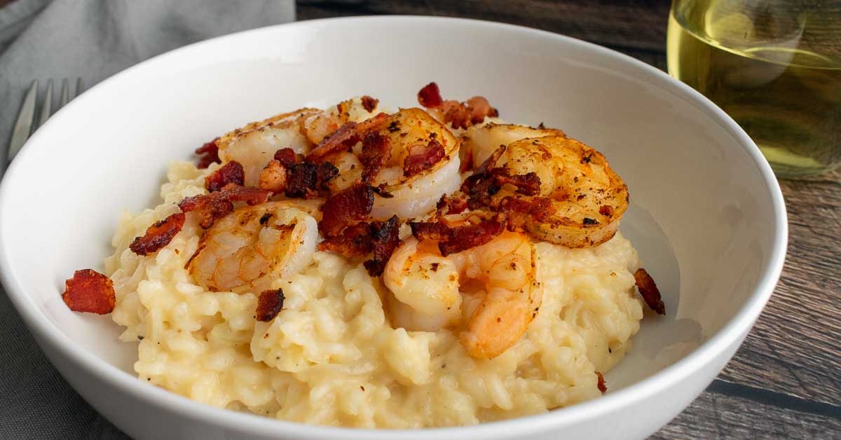 One Pan Creamy Garlic Shrimp Risotto - It's Cheat Day Everyday