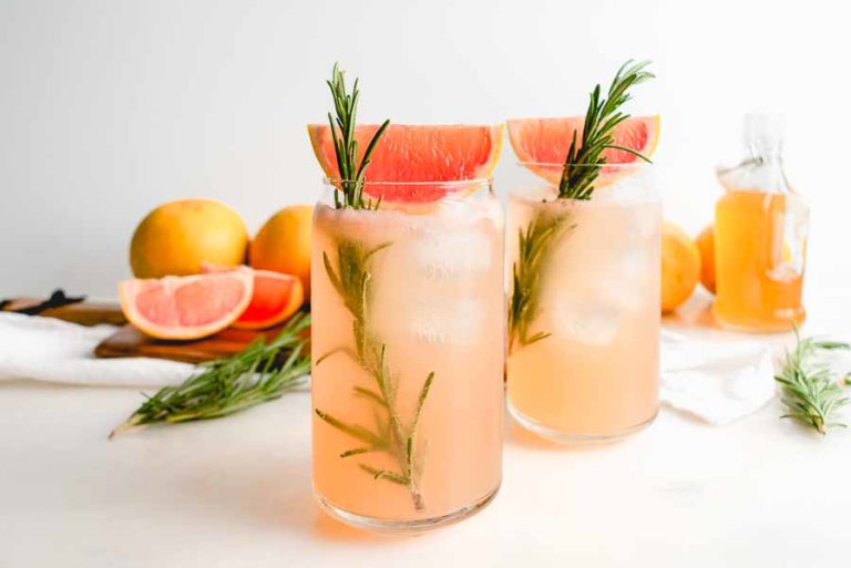 Honey Rosemary Grapefruit Sodas