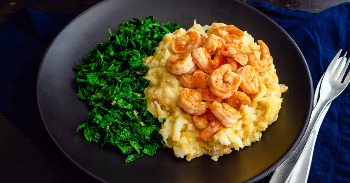 Spicy Shrimp With Cauliflower Mash And Garlic Kale Recipe Review By