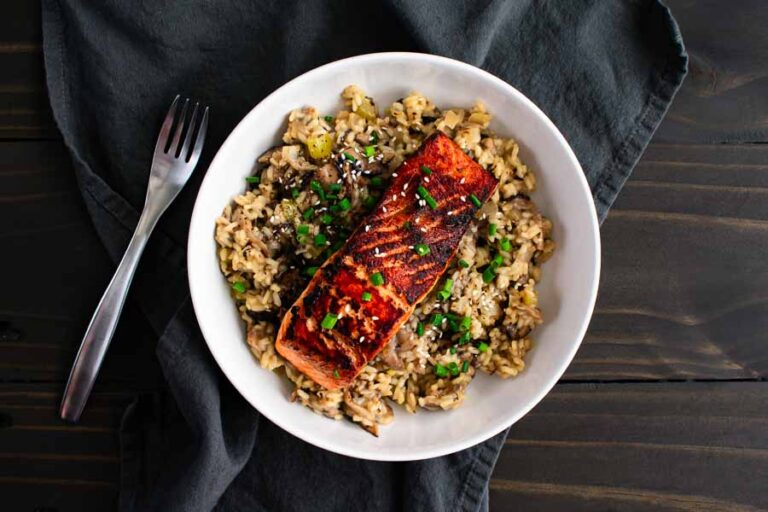 Japanese Style Risotto with Seared Salmon