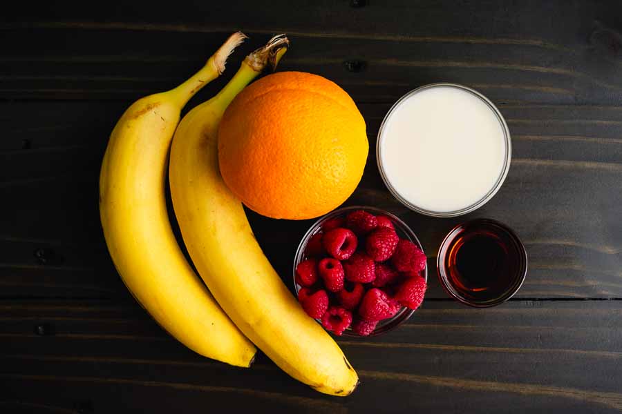 Raspberry Orange Smoothie Bowl Ingredients