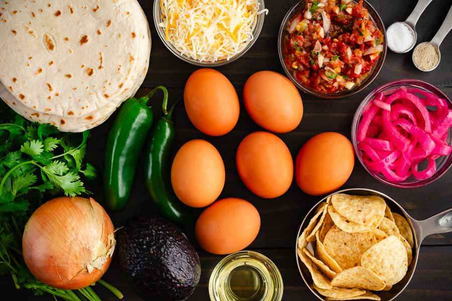 Tex-Mex Migas Breakfast Tacos Ingredients