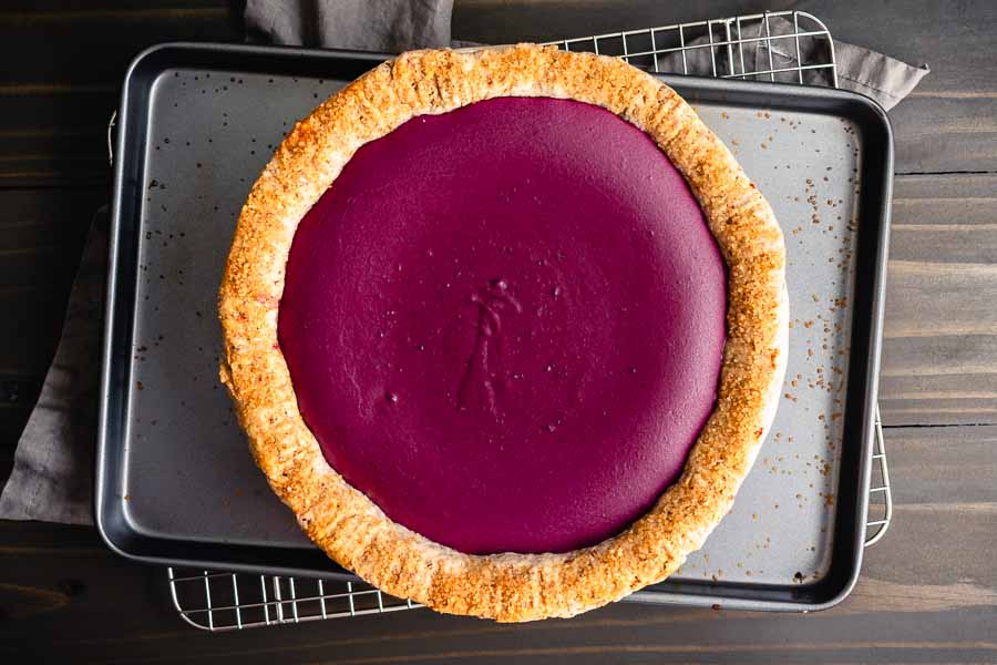 Cooling my baked purple sweet potato pie