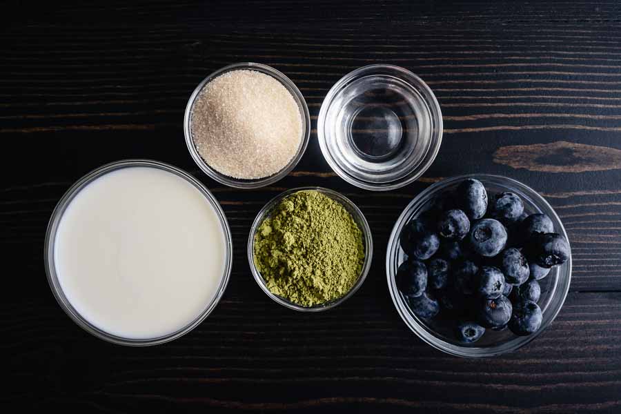 Blueberry Matcha Latte Ingredients