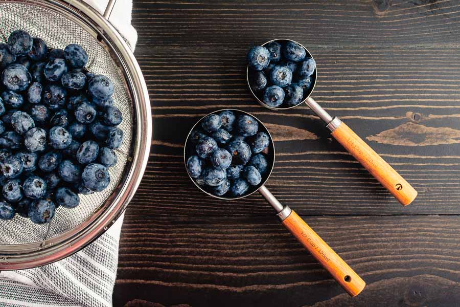 Measured blueberries