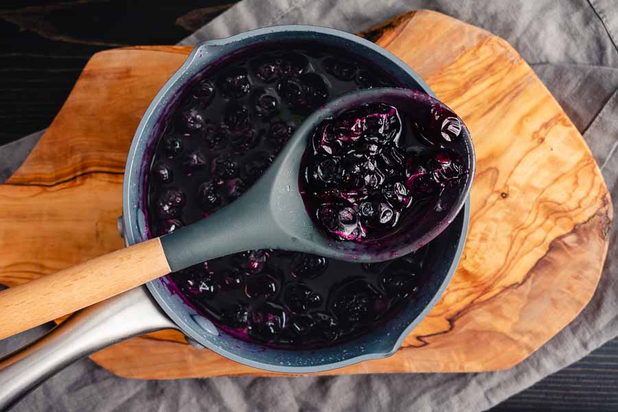 Freshly made blueberry compote