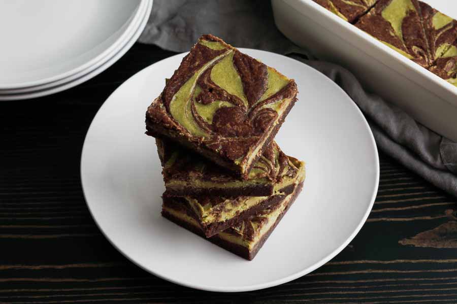 My second. attempt at Matcha Cheesecake Brownies had lots of green in the swirls